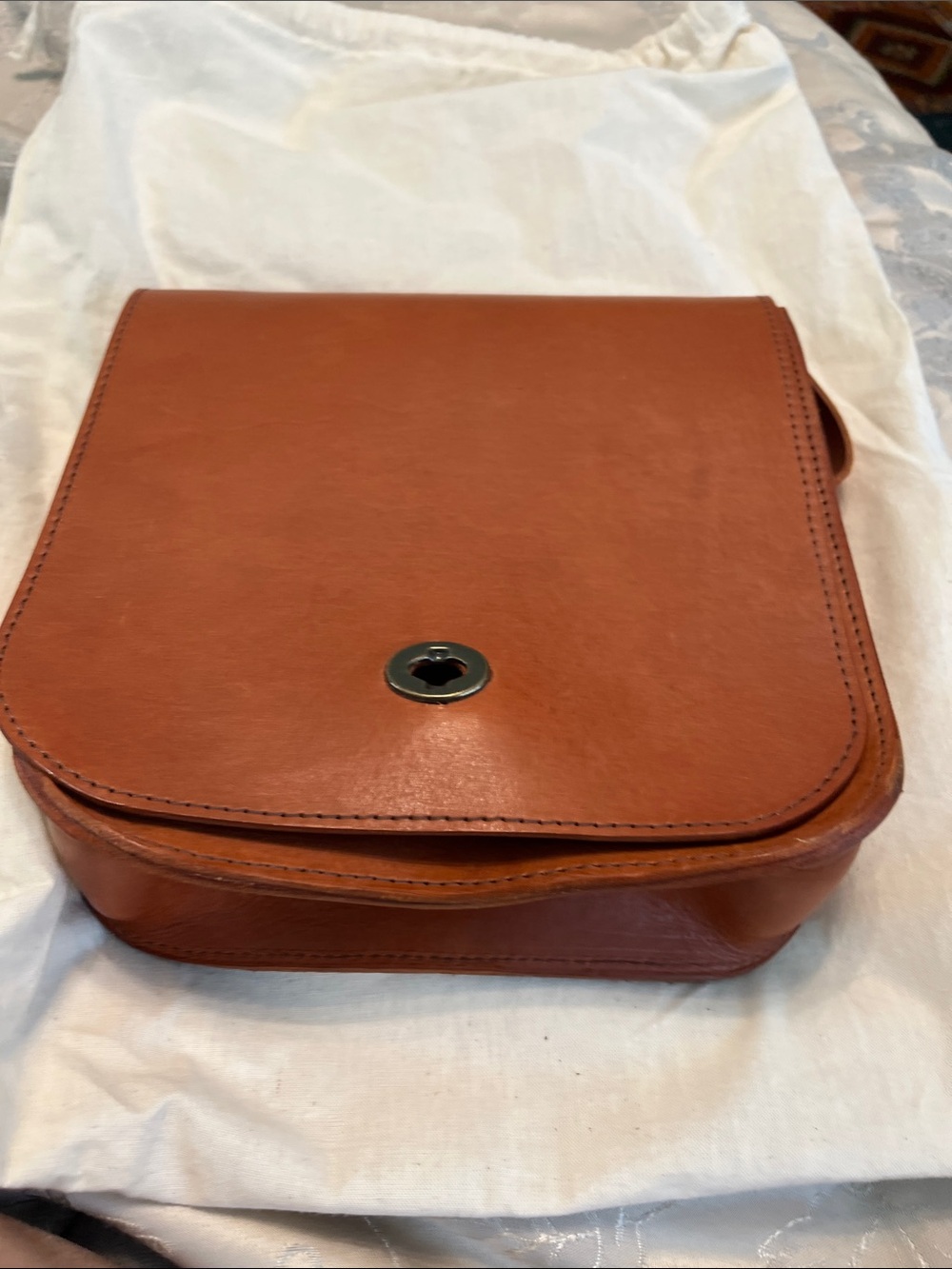 Classic Women's Leather Satchel in Burnt Orange
